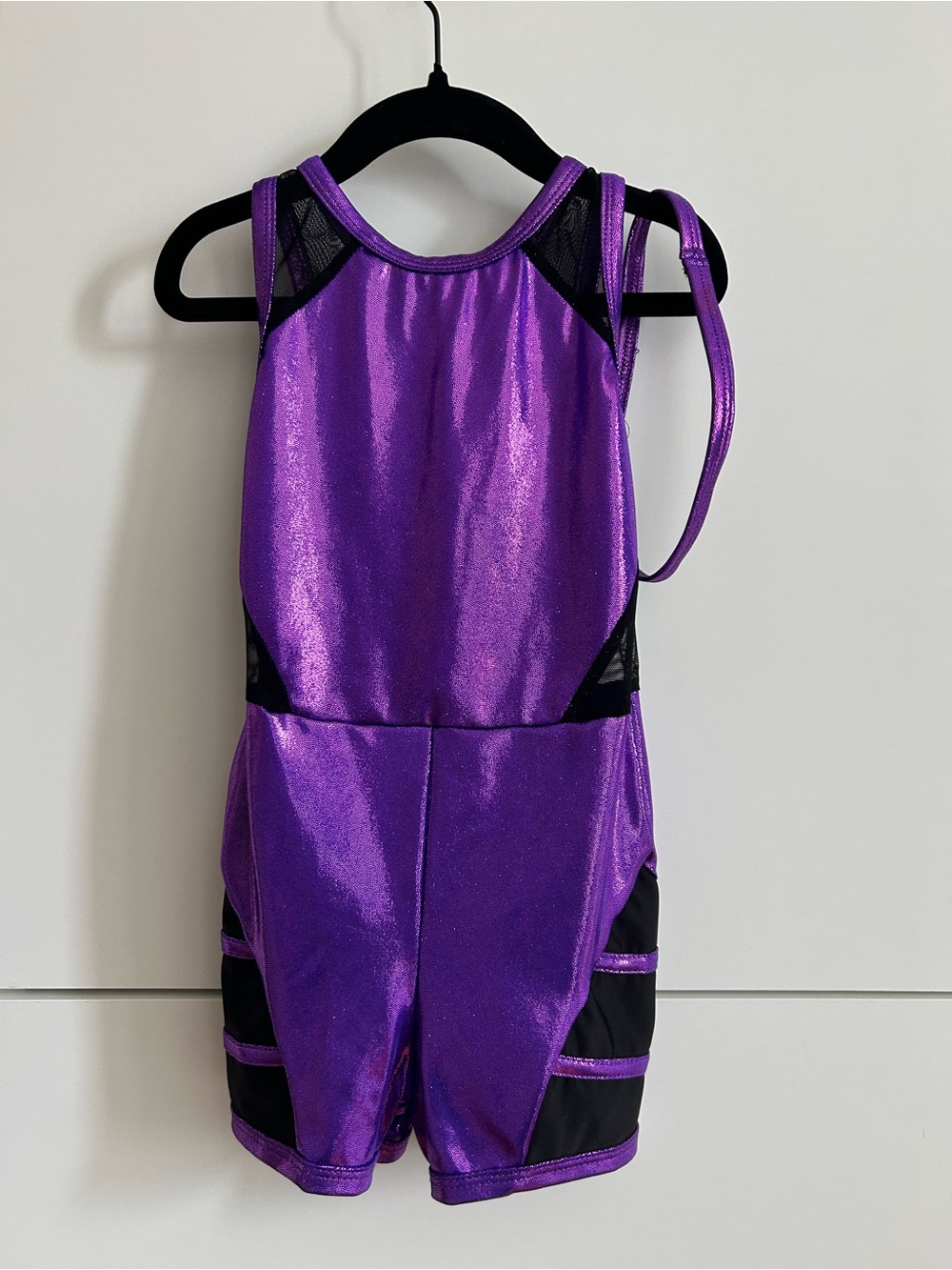 Metallic “My Vibe” Purple Gymnastics Leotard with Matching Headband - Size SC